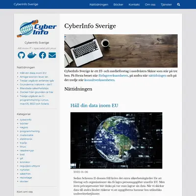 CyberInfo Sverige www.cyberinfo.se startsida 2022