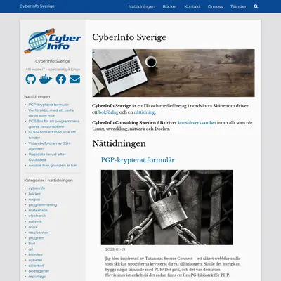 CyberInfo Sverige www.cyberinfo.se startsida 2023