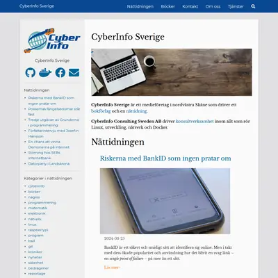 CyberInfo Sverige www.cyberinfo.se startsida 2024