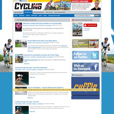 Cycling Plus startsida 2013