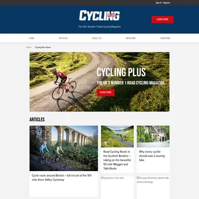 Cycling Plus startsida 2021