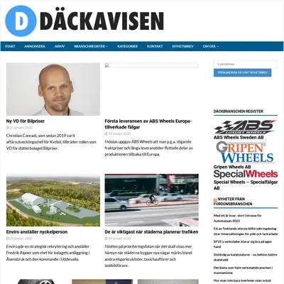 Däckavisen nyhetsbrev startsida 2022