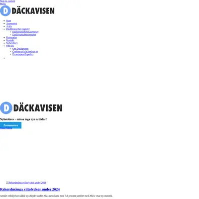 Däckavisen nyhetsbrev startsida 2025