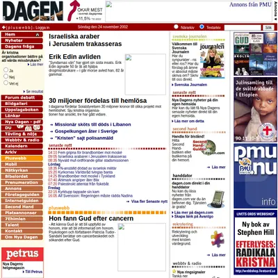 Demo startsida 2002