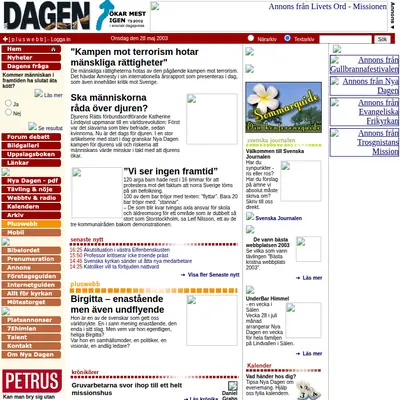 Demo startsida 2003