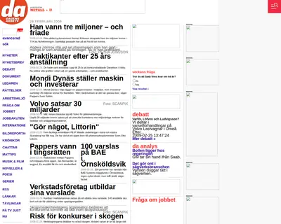 Dagens arbete startsida 2009