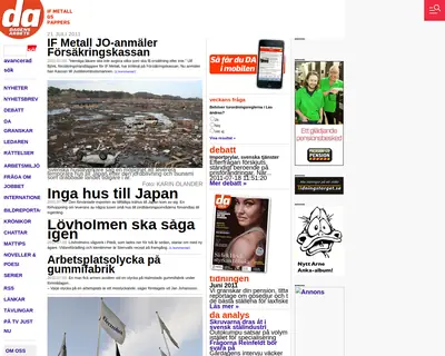 Dagens arbete startsida 2011