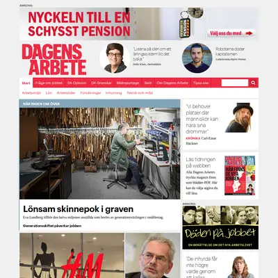 Dagens arbete startsida 2015