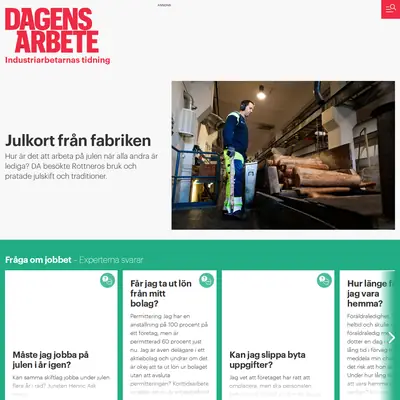 Dagens arbete startsida 2021