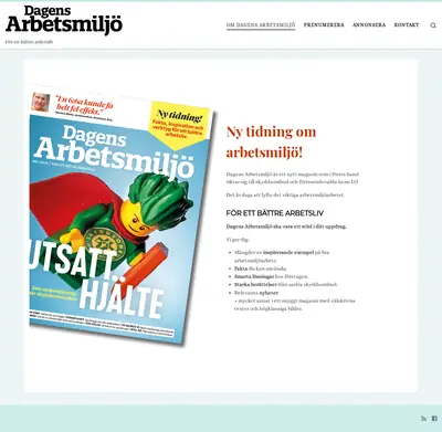 DAGENS ARBETSMILJÖ startsida 2020