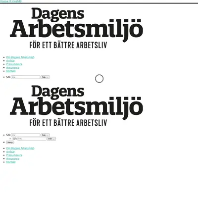 DAGENS ARBETSMILJÖ startsida 2021