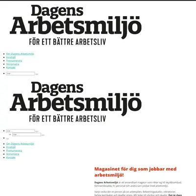 DAGENS ARBETSMILJÖ startsida 2022