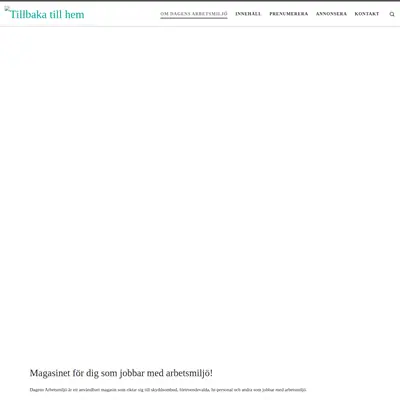 DAGENS ARBETSMILJÖ startsida 2023