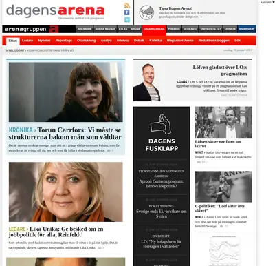 Dagens Arenas nyhetsbrev startsida 2013