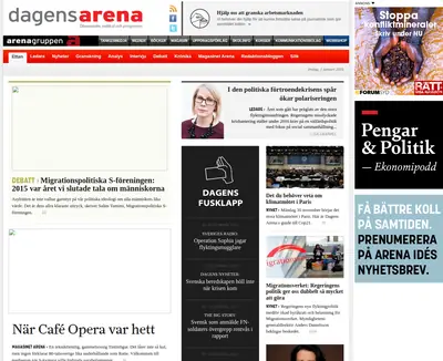 Dagens Arenas nyhetsbrev startsida 2016