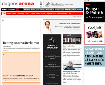 Dagens Arenas nyhetsbrev startsida 2017