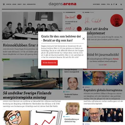 Dagens Arenas nyhetsbrev startsida 2022