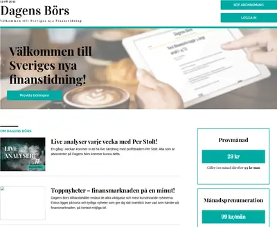 dagensbors.se startsida 2021
