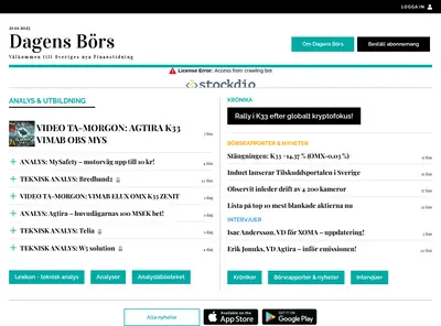 dagensbors.se startsida 2025