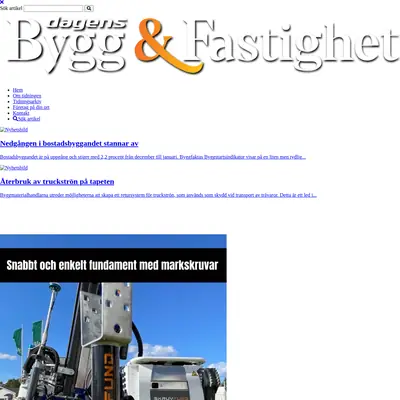 Dagens Bygg & Fastighet startsida 2024