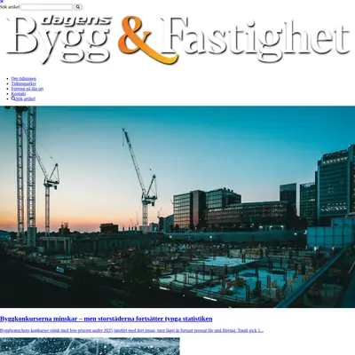 Dagens Bygg & Fastighet startsida 2026