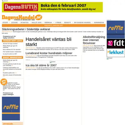 Dagens Handel startsida 2007