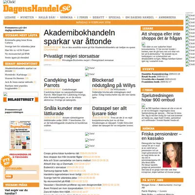 Dagens Handel startsida 2009