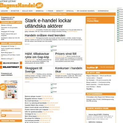 Dagens Handel startsida 2011
