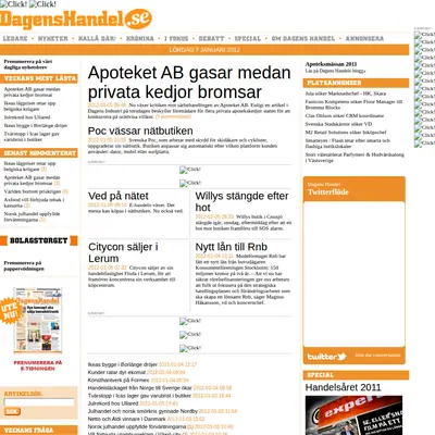 Dagens Handel startsida 2012
