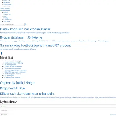 Dagens Handel startsida 2018