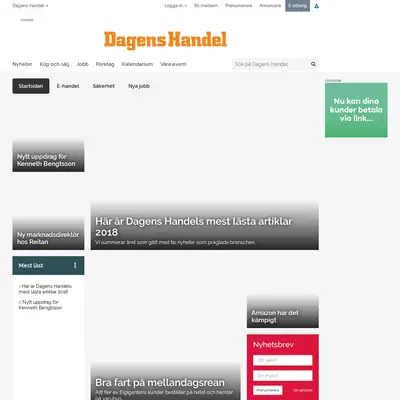 Dagens Handel startsida 2019