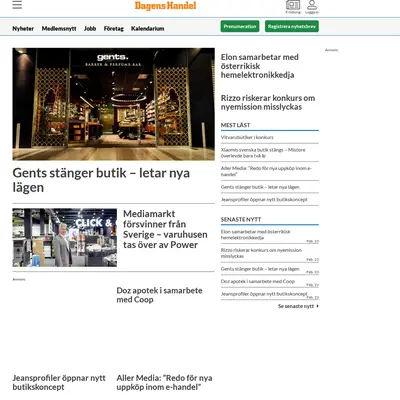 Dagens Handel startsida 2023