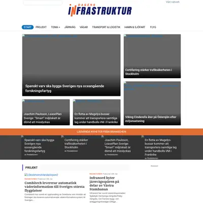 Dagens Infrastruktur startsida 2017