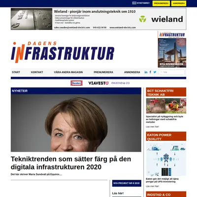 Dagens Infrastruktur startsida 2020
