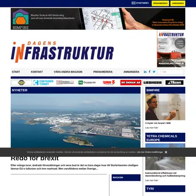 Dagens Infrastruktur startsida 2021