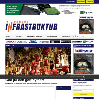 Dagens Infrastruktur startsida 2023