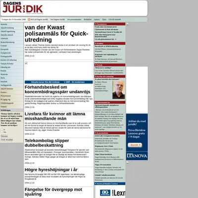 www.dagensjuridik.se startsida 2008