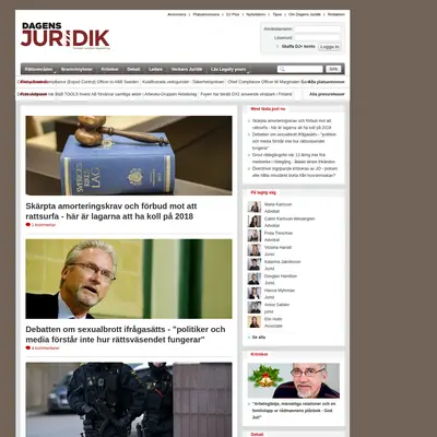 www.dagensjuridik.se startsida 2018