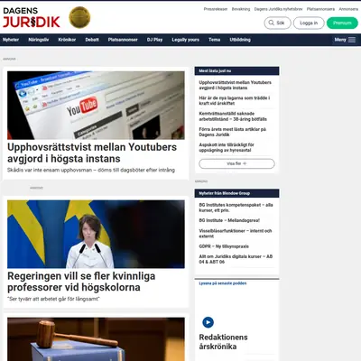 www.dagensjuridik.se startsida 2021