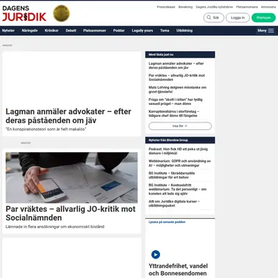 www.dagensjuridik.se startsida 2023