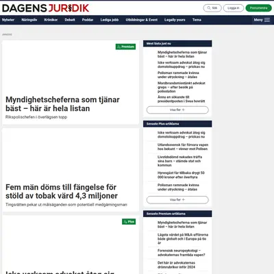 www.dagensjuridik.se startsida 2024