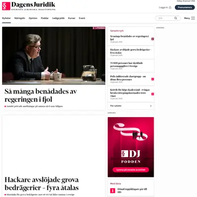 www.dagensjuridik.se startsida 2025