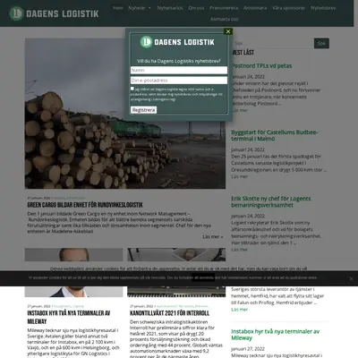 DAGENS LOGISTIK startsida 2022