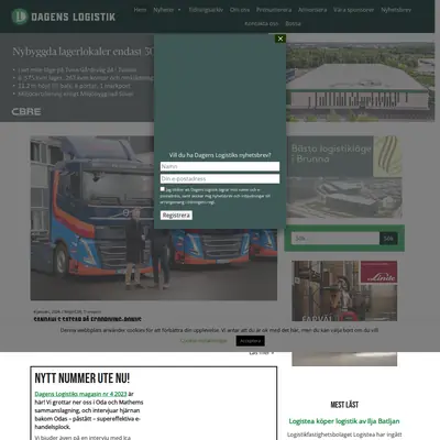 DAGENS LOGISTIK startsida 2024