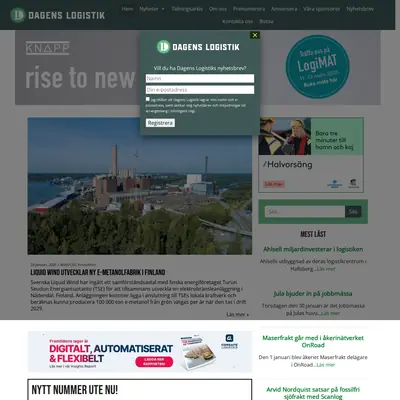 DAGENS LOGISTIK startsida 2025