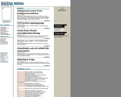 dagensmedia.se startsida 2000