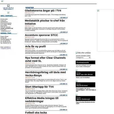 dagensmedia.se startsida 2002