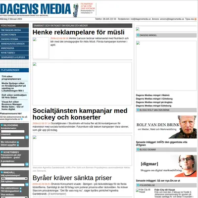 dagensmedia.se startsida 2009