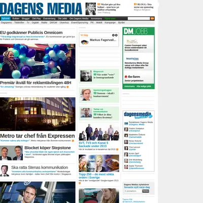 dagensmedia.se startsida 2014