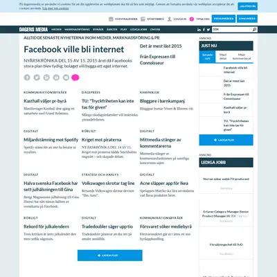 dagensmedia.se startsida 2016